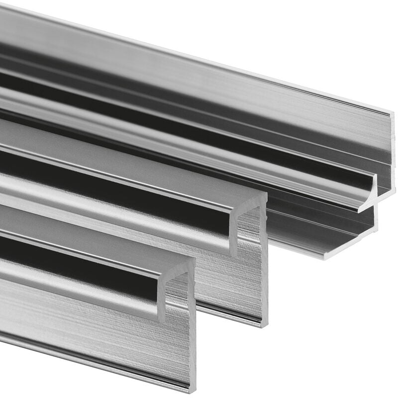 Schulte - Lot de 2 profilés de finition + 1 profilé d'angle pour panneau mural de douche, DécoDesign Aspect chromé, 255 cm