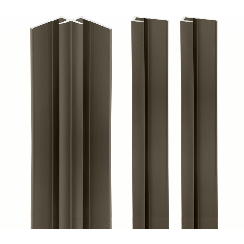 Schulte - Lot de 2 profilés de finition + 1 profilé d'angle pour panneau mural de douche, DécoDesign Taupe, 255 cm