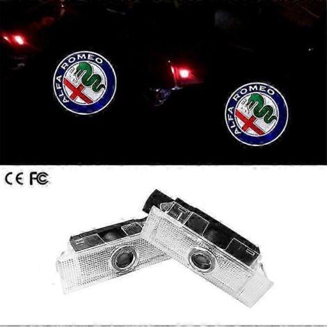 CREA Lot de 2 projecteurs de porte Alfa Romeo Special Romeo Giulia Stelvio pour éclairage de bienvenue