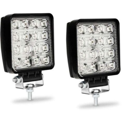 Lot de 2 projecteurs de travail LED 48 W, antibrouillards pour voiture, camion, UTV, SUV, véhicule tout-terrain, tracteur, bateau