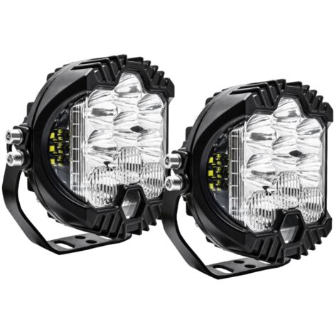 Lot de 2 projecteurs de travail LED 7 pouces, faisceau combiné spot/flood, antibrouillard, lampe de conduite tout-terrain