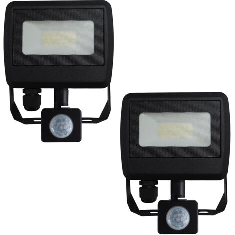 Lot de 2 projecteurs + détecteur mouvement IP54 1600lm - Dio