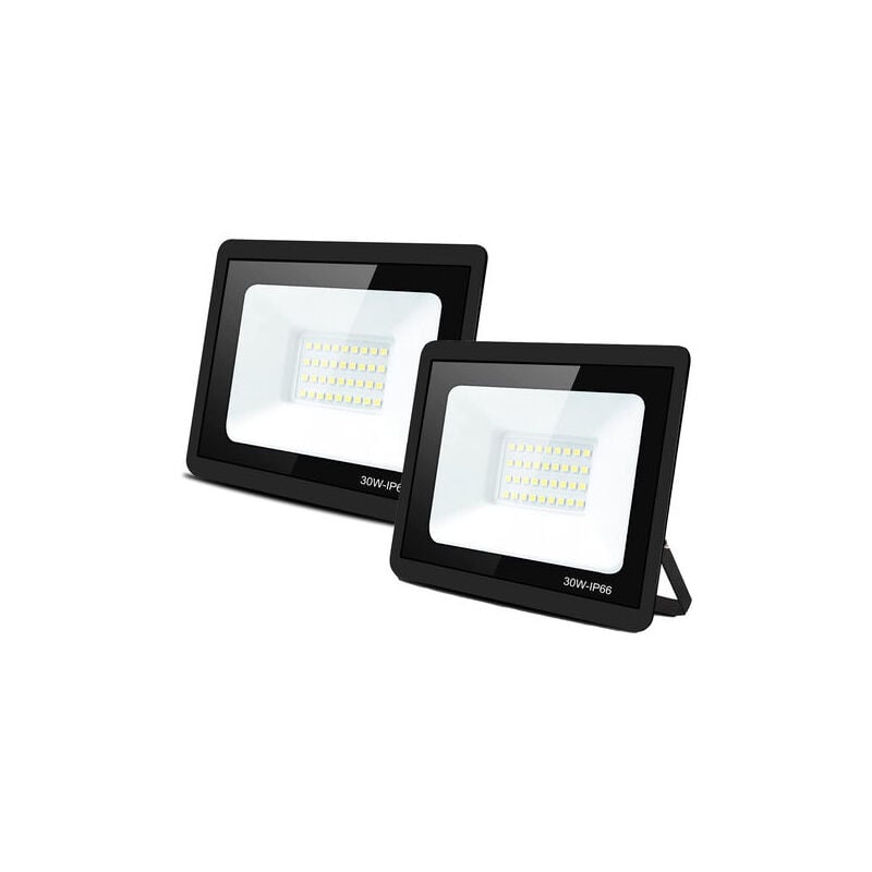 Lot de 2 Projecteurs led Blanc Froid 30W Extérieur, Projecteur à led étanche IP66 pour Jardin Projecteur Extérieur led