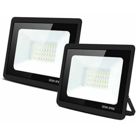 Lot de 2 Projecteurs LED Blanc Froid 30W Extérieur, Projecteur à LED étanche IP66 pour Jardin Projecteur Extérieur LED