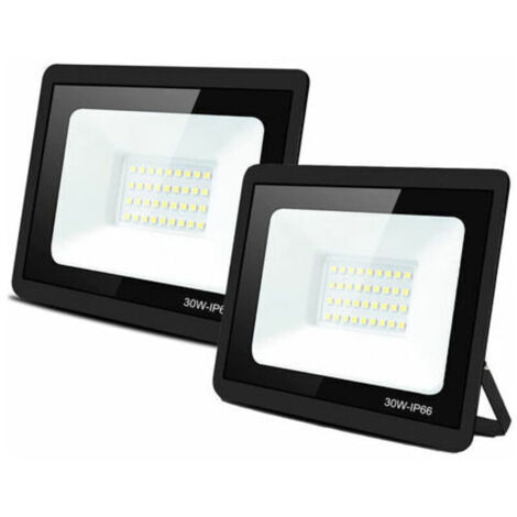 Lot de 2 Projecteurs LED Blanc Froid 30W Extérieur, Projecteur à LED étanche IP66 pour Jardin Projecteur Extérieur LED