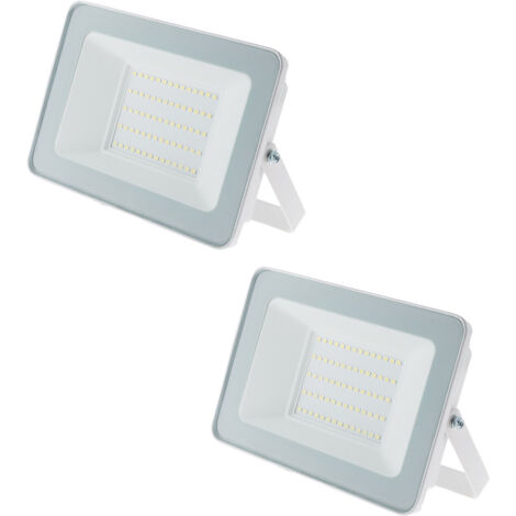 Lot de 2 projecteurs LED chantier 50W 5000lm IP65 - blanc - Zenitech