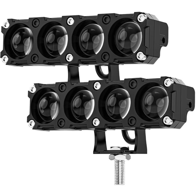 Lifcausal - Lot de 2 projecteurs led pour moto, feux de route/feux de croisement bicolores, feux antibrouillard pour conduite tout-terrain, étanches