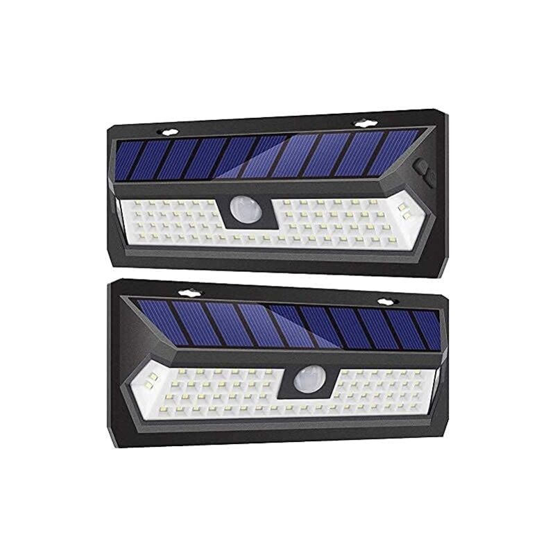Alovez - Lot de 2 projecteurs solaires à led avec 3 modes d'éclairage, étanche IP65-
