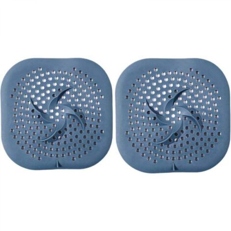 Lot de 2 protecteurs de vidange en silicone avec ventouse, filtre d'évier, attrape-cheveux, filtre pour salle de bain, baignoire, cuisine (bleu)