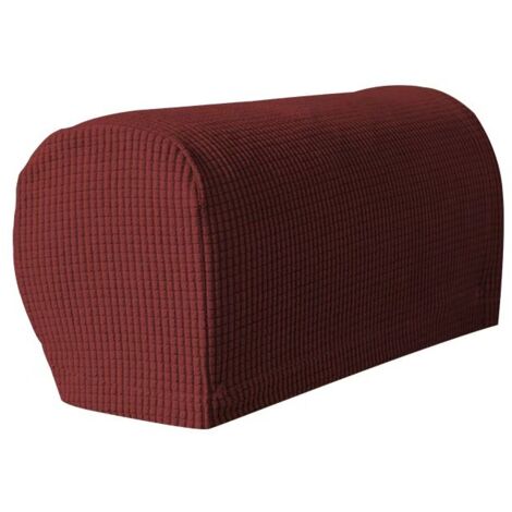 Lot de 2 protections d'accoudoirs de canapé pour fauteuils, canapés, fauteuils antidérapants, en polaire de qualité supérieure, extensibles (rouge vin)