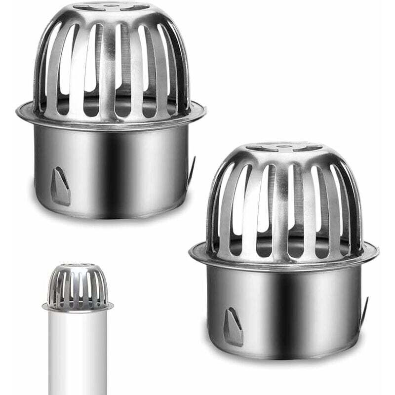 Lot de 2 protections de gouttières en acier inoxydable pour gouttières, gouttières, protection des feuilles, grille anti-feuilles, filtre