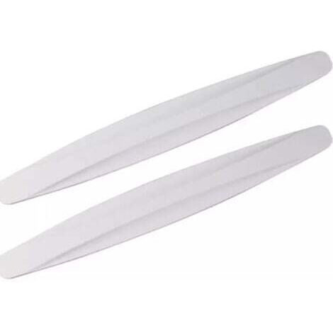 Lot de 2 protections de pare-chocs avant et arrière flexibles, anti-rayures, universelles, autocollantes, pour voiture (blanc)
