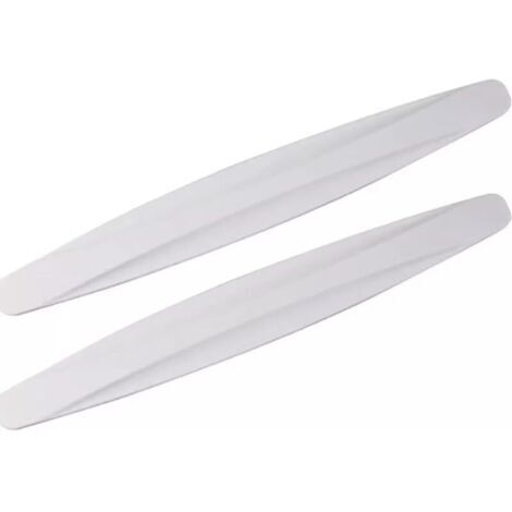 Lot de 2 protections de pare-chocs avant et arrière flexibles, anti-rayures, universelles, autocollantes, pour voiture (blanc)