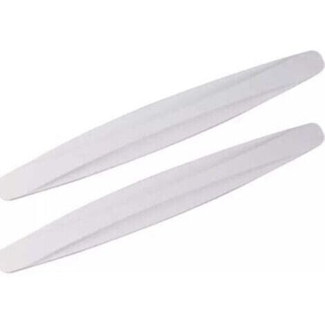 Lot de 2 protections pare-chocs universelles anti-rayures blanc [40 x 5,5 cm] caoutchouc autocollant flexible