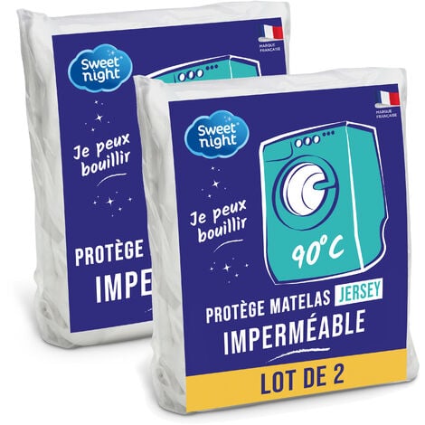 Lot de 2 - Protège matelas 160x200 cm  Alèse Imperméable et Micro Respirante  Lavable à 90°C