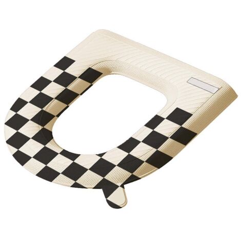 Lot de 2 protège-sièges de toilettes imperméables à carreaux, lavables et rembourrés, avec fonction chauffante.
