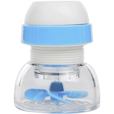 Lot de 2 pulvérisateurs à filtre économiseur d'eau bleus, tête de robinet orientable à 360°, pour la cuisine, la salle de bain et le salon.