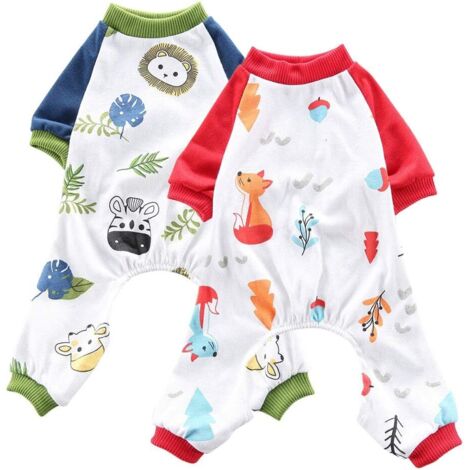 Lot de 2 pyjamas pour chien (Lion+Renard)(S)-Fei Yu