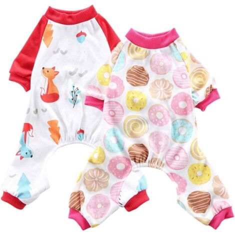 Lot de 2 pyjamas pour chien (M)-Fei Yu