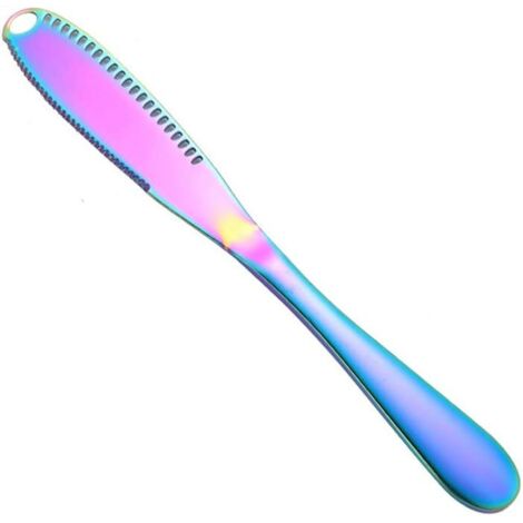 Lot de 2 quatre-vingt shakers en acier inoxydable coupe-beurre professionnel 3 en 1 avec bords dentelés 21 x 2,2 x 0,4 cm (multicolore),