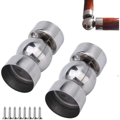 Lot de 2 Raccords à Cardan de Main Courante en Acier Inoxydable de 50mm, Connecteurs de Tuyau de Main Courante, Coude Articulé pour Balustrade, Garde Corps, Rambarde