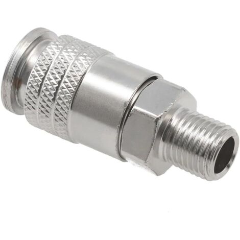 Lot de 2 raccords de compresseur d'air, norme européenne G1/4, filetage mâle, raccord pneumatique, ensemble de connecteurs rapides pour compresseur d'air