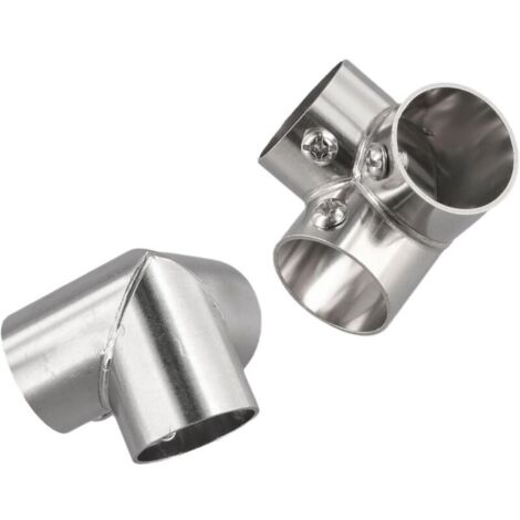 Lot de 2 raccords de tuyau en acier inoxydable à angle droit pour tringle à vêtements, étagères, meubles et serre (angle droit 3 voies)