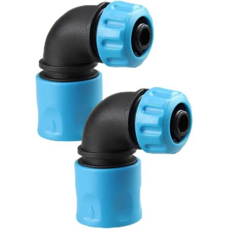 Lot de 2 raccords pour tuyau d'arrosage – Connecteurs pour tuyau d'arrosage, raccords rapides à double extrémité, coudes à 90 degrés, adaptés à l'arrosage du jardin et de la cuisine.