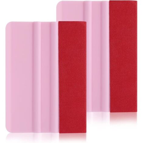 Lot de 2 raclettes en vinyle pour enlever les bulles - 10,2 cm - Avec chiffon en feutre doux - Pour film vinyle de voiture, fenêtre, papier peint, autocollant