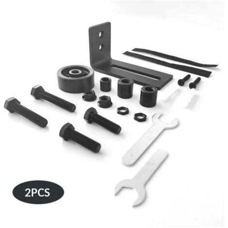 Lot de 2 Rails de Sol Multifonctionnels Réglables à Roulettes pour Porte Coulissante Grange Chambre Garage