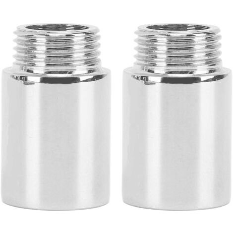 Lot de 2 rallonges de bras de douche en acier inoxydable chromé, rallonge de pommeau de douche pour salle de bain, 3 cm/1,2 po