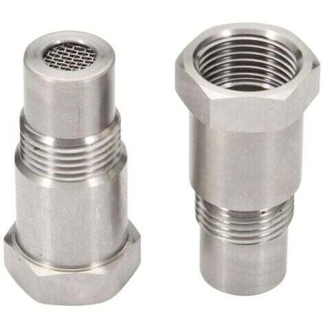 Lot de 2 rallonges de capteur détrompeur lambda M18 x 1,5 mm avec filtre O2 capteur d'oxygène adaptateur de sonde lambda 45 mm pour système d'échappement de voiture accessoires M18 x 1,5 mm