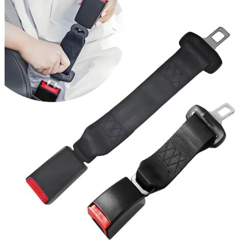 Lot de 2 rallonges de ceinture de sécurité pour voiture, réglables, rouges, universelles, avec boucle de ceinture de sécurité, 23 cm + 36 cm.