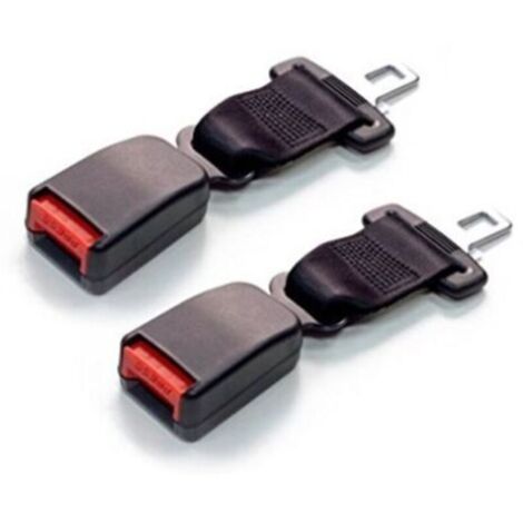 Lot de 2 rallonges de ceinture de sécurité universelles pour voiture, sangle d'extension de ceinture de sécurité réglable 21 cm (noir)