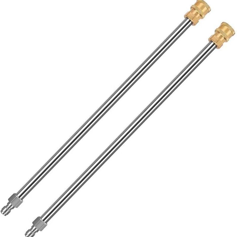 Lot de 2 rallonges de lance pour nettoyeur haute pression, pistolet pulvérisateur 17 pouces 4000 PSI avec raccord rapide 1/4 pour nettoyeur haute