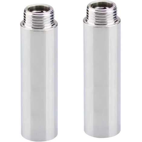 Lot de 2 rallonges de robinet 1/2" x 200 mm, 1/2" IG x 1/2" AG G1/2", rallonge filetée DN15, rallonge de pommeau de douche, valves d'angle