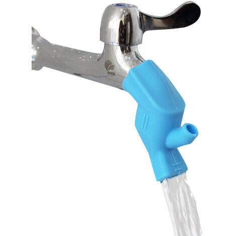 Lot de 2 rallonges en silicone pour robinet de cuisine, brosse à dents, lavage des mains, rallonge de robinet de salle de bain ou évier de cuisine (bleu)