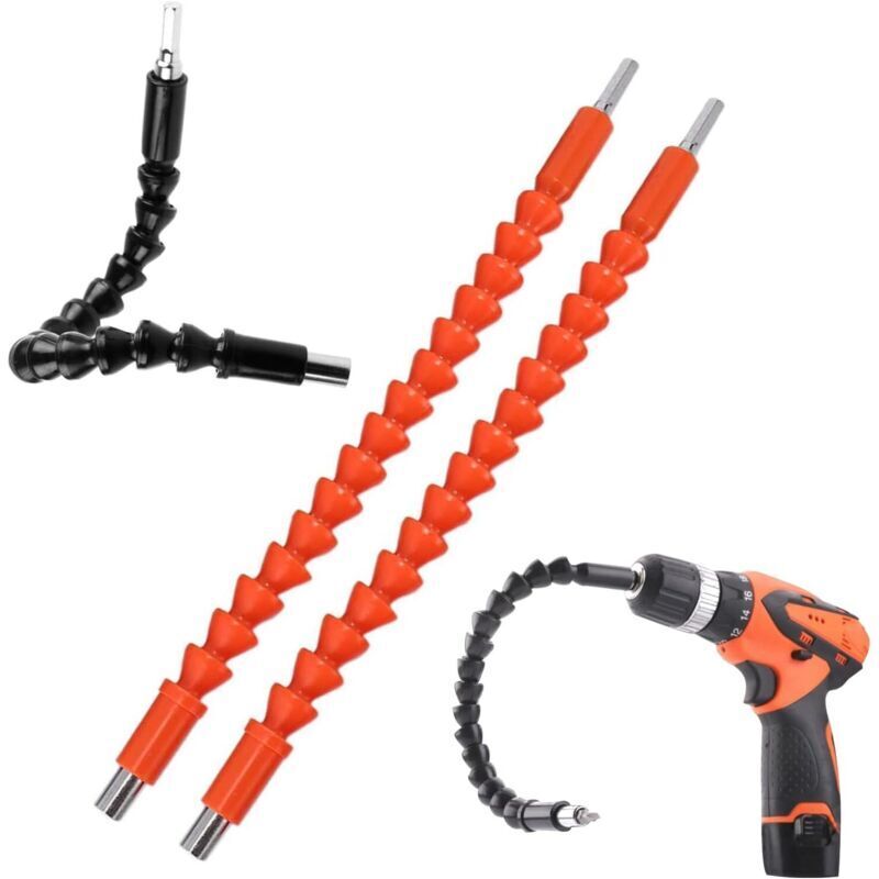 Lot de 2 rallonges flexibles pour tournevis, embouts d'arbre d'entraînement à connexion rapide, 295 mm