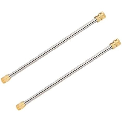 Lot de 2 rallonges nettoyeur haute pression avec connexion rapide M22, lance pulvérisation en acier inoxydable pour nettoyeurs électriques et à gaz jusqu'à 4000 psi, longueur étendue 43 cm ou - M22-54