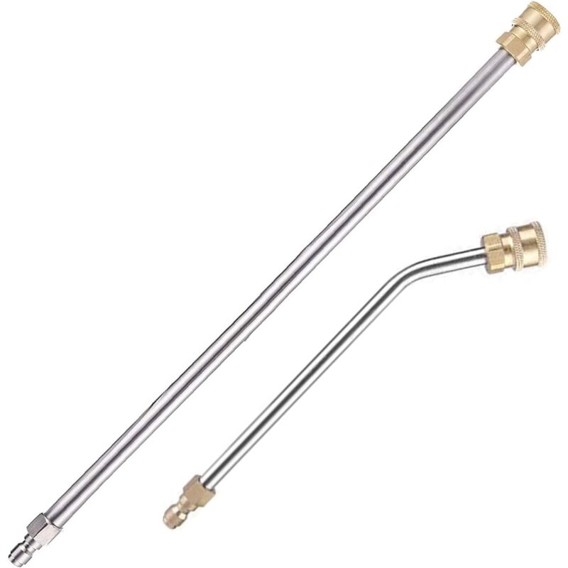 Lot de 2 rallonges pour nettoyeur haute pression, lance d'extension (40 cm) + tige d'extension incurvée à 30° (17 cm), connexion rapide de 11,6 mm,