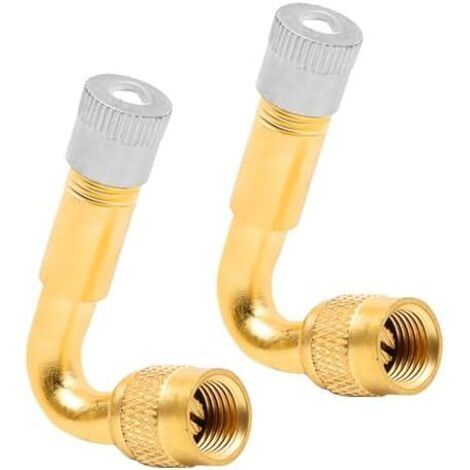 Lot de 2 rallonges Valve à 45 degrés, rallonge en cuivre pour d'angle Voiture, Pneu Moto, vélo, Scooter -