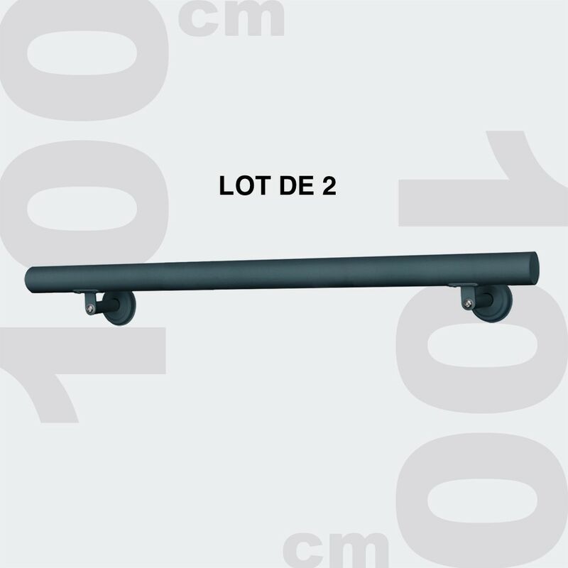 Lot de 2 Rambardes 100 cm Grises Anthracite. Rampe, Main Courante
