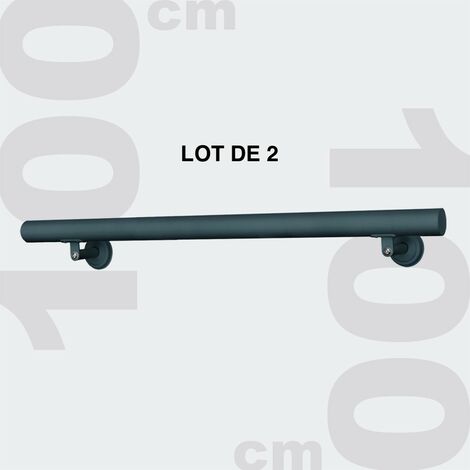 Lot de 2 Rambardes 100 cm Grises Anthracite. Rampe, Main Courante