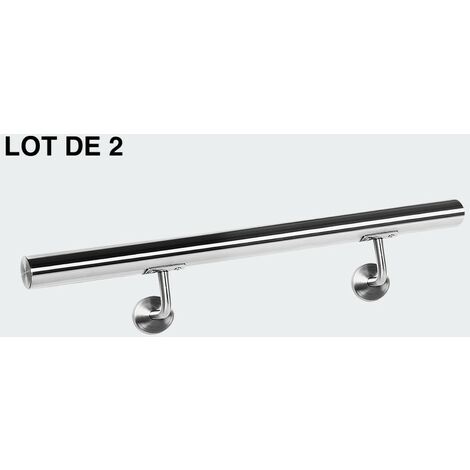 Lot de 2 Rambardes, 50 cm, Acier Inoxydable, Rampe D'Escalier Ou Main Courante