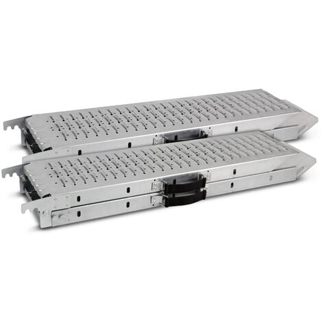 Lot de 2 rampes pliables en acier galvanisé 160cm - Charge max 500 kg/paire - Brick