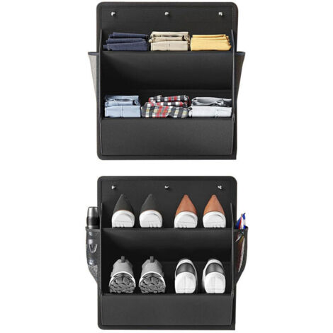 Lot de 2 rangements de chaussures de camping-car avec ruban adhésif, étagère à chaussures à suspendre au-dessus de la porte, organiseur de chaussures mural avec grandes poches profondes
