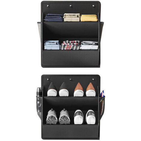 Lot de 2 rangements de chaussures de camping-car avec ruban adhésif, étagère à chaussures à suspendre au-dessus de la porte, organiseur de chaussures mural avec grandes poches profondes