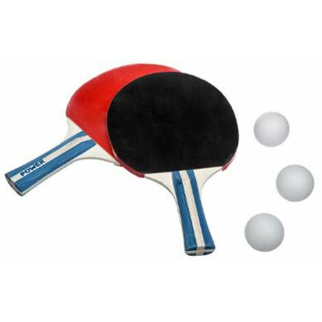 Lot de 2 Raquettes "Ping-Pong" 25cm Rouge & Noir