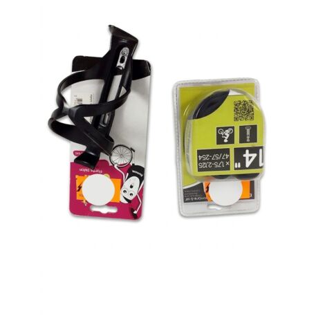 Lot de 2 - RAYMOND - Accessoires vélo - Porte-bidon et Chambre à air 14 pouces - Valve Schrader - Neuf - Voir photos