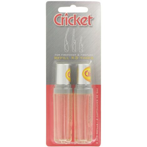 Lot de 2 recharges gaz pour briquets firepower, CRICKET